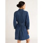 Free Assembly Women’s Denim Belted Mini Shirtdress, Sizes XS-XXL