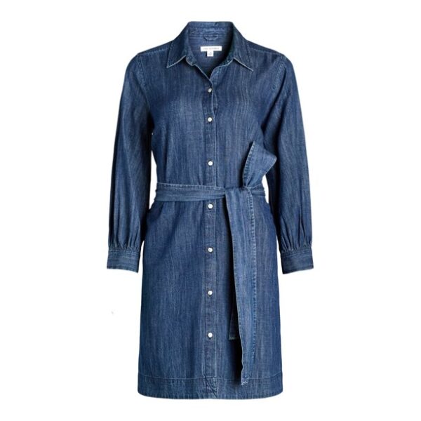 Free Assembly Women’s Denim Belted Mini Shirtdress, Sizes XS-XXL