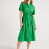 Free Assembly Women’s Midi Shirtdress with Puff Sleeves, Sizes XS-XXL