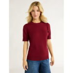 Free Assembly Women's Shrunken Sweater Tee, Sizes XS-XXL