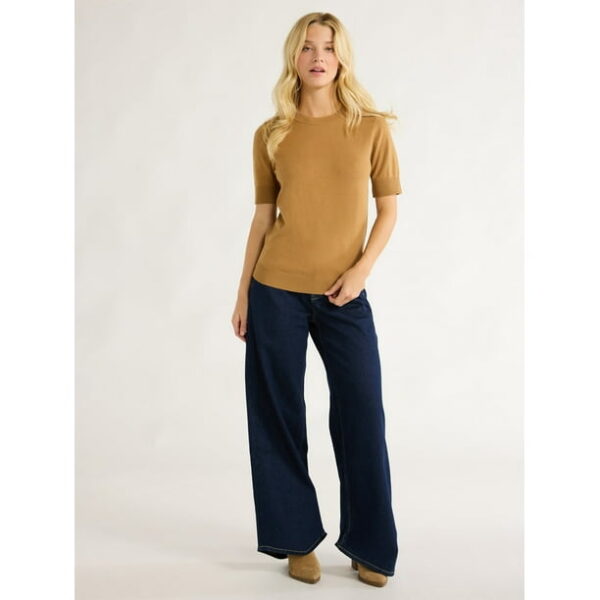 Free Assembly Women's Shrunken Sweater Tee, Sizes XS-XXL