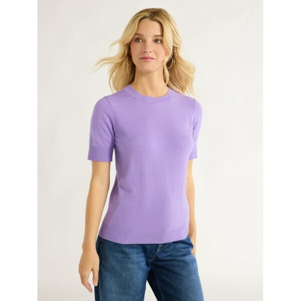 Free Assembly Women's Shrunken Sweater Tee, Sizes XS-XXL