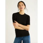 Free Assembly Women's Shrunken Sweater Tee, Sizes XS-XXL