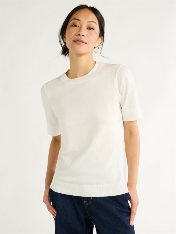 Free Assembly Women's Shrunken Sweater Tee, Sizes XS-XXL