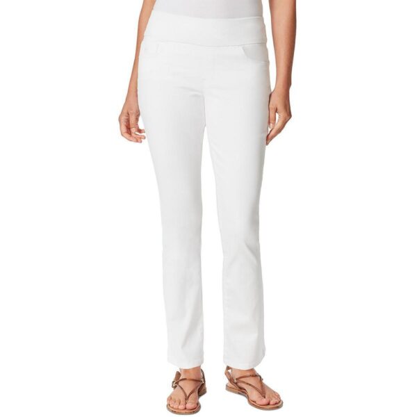 Gloria Vanderbilt Womens White Vintage Knit Slim Jeans 12 Average BHFO 2482