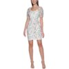 Guess Womens White Lace Knee-Length Puff Sleeve Sheath Dress 2 BHFO 1677