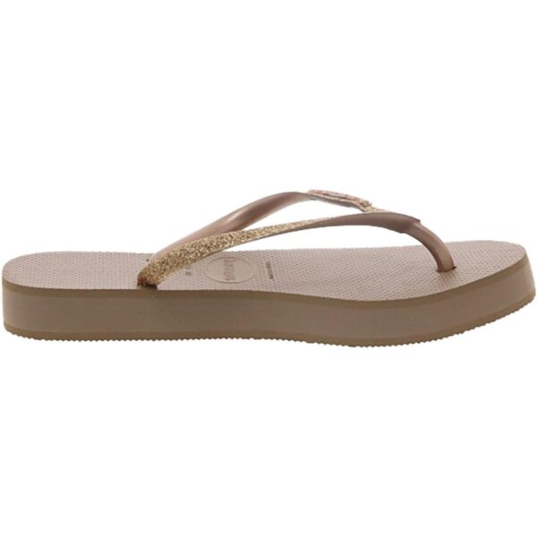 Havaianas Womens Slim Flatform Gold Flatform Sandals 7-8 Medium (B,M) BHFO 5246