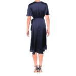 Jessica Howard Womens Navy Satin Midi Cocktail and Party Dress 10 BHFO 6157