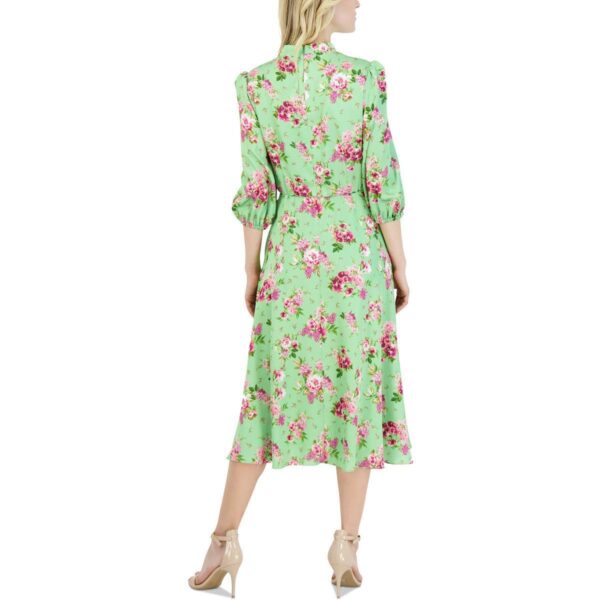 Julia Jordan Womens Green Floral Front Tie Summer Midi Dress 16 BHFO 8307