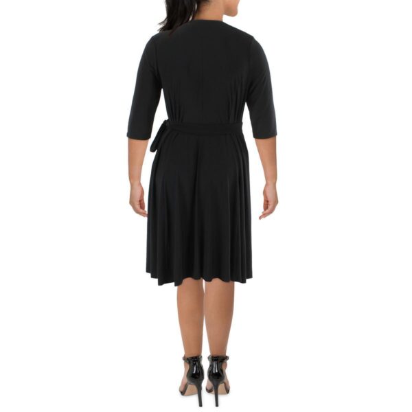 Kiyonna Womens Jersey Tie Front Midi Wrap Dress Plus BHFO 8414