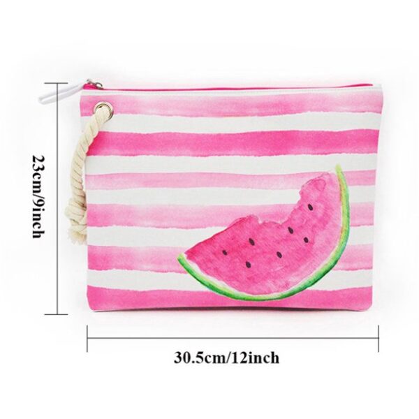 Large Beach Bag, Travel Twine Beach Tote Bags, Canvas Shoulder Tote Handbag-Watermelon Tote