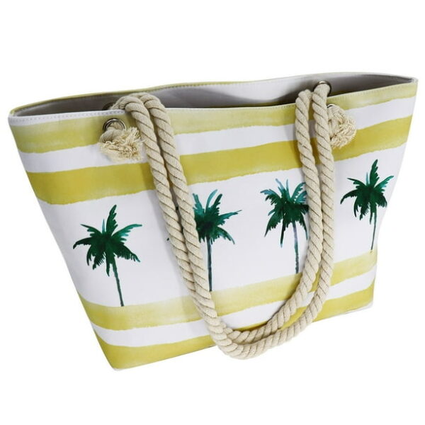 Large Beach Bag, Travel Twine Beach Tote Bags, Canvas Shoulder Tote Handbag-Palm Tree Tote