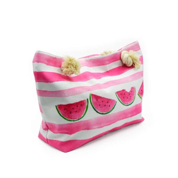 Large Beach Bag, Travel Twine Beach Tote Bags, Canvas Shoulder Tote Handbag-Watermelon Tote