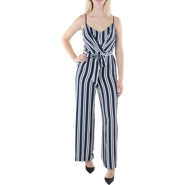 Lauren Ralph Lauren Womens V-Neck Straight Leg Crepe Jumpsuit BHFO 2983