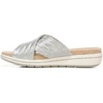 LifeStride Womens Panama Silver Slip On Wedge Sandals 7 Medium (B,M) BHFO 6211