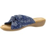 Minnetonka Womens Sarong Blue Knit Slide Sandals Shoes 13 Wide (C,D,W) BHFO 4655