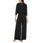 MSK Womens Black Embellished Split-Sleeve Formal Jumpsuit Petites PS BHFO 0122