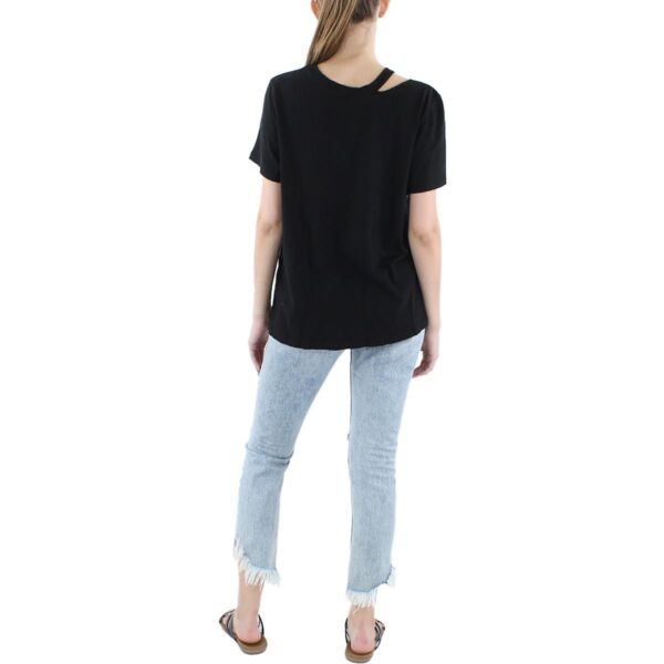 n:PHILANTHROPY Womens Black Distressed Crewneck Pullover Top Shirt L BHFO 8239