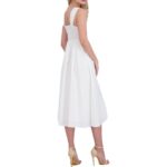 Nanette Nanette Lepore Womens White Ruched Midi Summer Midi Dress 8 BHFO 8069