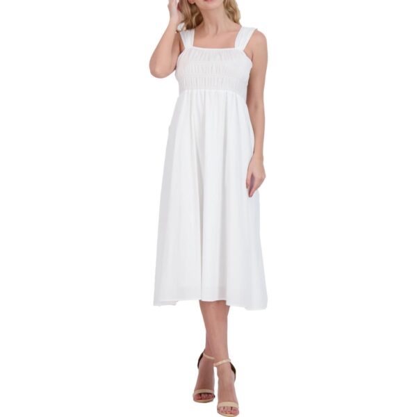 Nanette Nanette Lepore Womens White Ruched Midi Summer Midi Dress 8 BHFO 8069