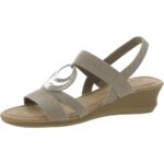 Naturalizer Womens Galaxy Pat Beige Wedge Sandals Shoes 9 Medium (B,M) BHFO 1807