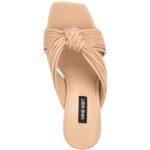 Nine West Womens Faux Leather Knot-Front Slide Sandals Shoes BHFO 7050