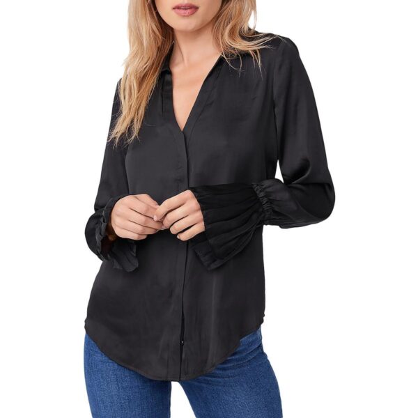 Paige Womens Collar Button-Down Sheer Blouse Shirt BHFO 9887