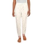 P.J. Salvage Womens Feel Loved Ivory Heart Print Jogger Sleep Pant XL BHFO 8365