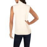 Private Label Womens Cashmere Ribbed Trim Tank Top Sweater Shirt BHFO 6156