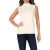 Private Label Womens Cashmere Ribbed Trim Tank Top Sweater Shirt BHFO 6156