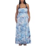 Raviya Womens Tie-Dye Strapless Dress Cover-Up Plus BHFO 3103