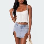 RUEWEY Women Lace Trim Camisole Spaghetti Strap Tank Tops Sleeveless Cami Shirt Summer Going Out Top