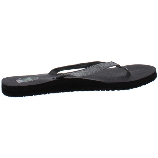 Sanuk Womens Yoga Joy Sparkle Silver Flip-Flops Shoes 7 Medium (B,M) BHFO 3320