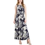 Signature By Robbie Bee Womens Navy Maxi Dress Petites PS/PM BHFO 2934