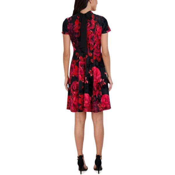 Signature By Robbie Bee Womens Red Velvet Burnout Fit & Flare Dress XL BHFO 6217