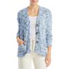 Single Thread Womens Blue Chenille Space Dye Cardigan Sweater Top S BHFO 9389