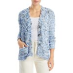 Single Thread Womens Blue Chenille Space Dye Cardigan Sweater Top S BHFO 9389