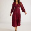 Sofia Jeans Women's and Women's Plus Size Cutout Maxi Dress with Long Sleeves, Above Ankle Length, Sizes XS-5X