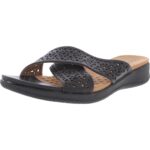 SoftWalk Womens Tillman Leather Cross Strap Slide Sandals Wedges BHFO 1036