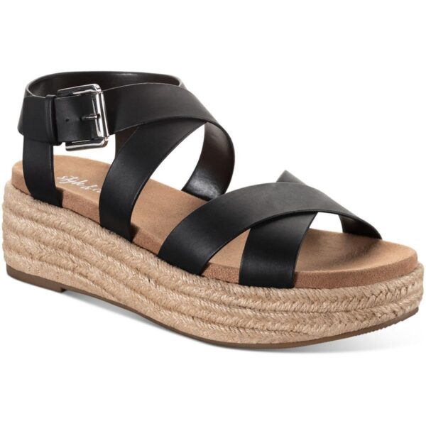 Style & Co. Womens Emalinee Faux Leather Slingback Wedge Sandals Shoes BHFO 1577