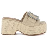 Sugar Womens REMOTE Tan Woven Buckle Espadrilles 6 Medium (B,M) BHFO 4815