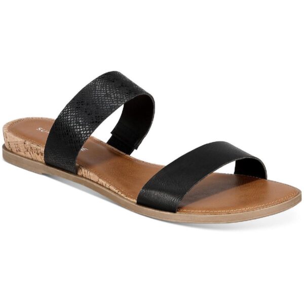 Sun + Stone Womens Easten Black Slide Sandals Shoes 12 Medium (B,M) BHFO 4769