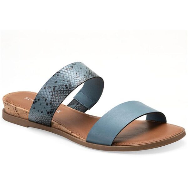 Sun + Stone Womens Easten Blue Slide Sandals Shoes 9 Medium (B,M) BHFO 2165