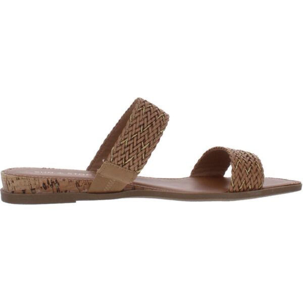 Sun + Stone Womens Easten Tan Slide Sandals Shoes 7 Wide (C,D,W) BHFO 9972