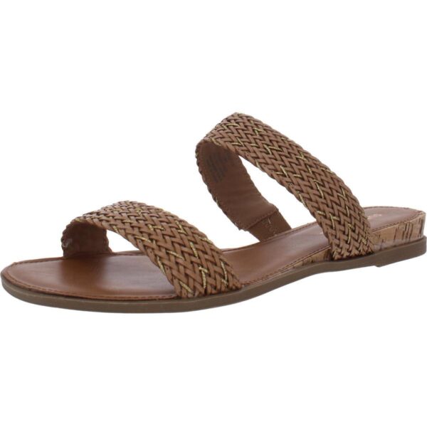 Sun + Stone Womens Easten Tan Slide Sandals Shoes 7 Wide (C,D,W) BHFO 9972