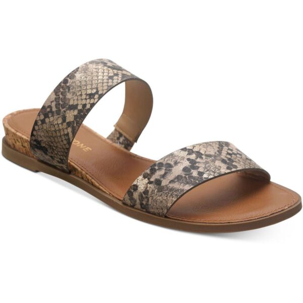 Sun + Stone Womens Easten Taupe Slide Sandals Shoes 10 Medium (B,M) BHFO 5405