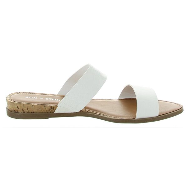 Sun + Stone Womens Easten White Slide Sandals Shoes 9 Medium (B,M) BHFO 5650