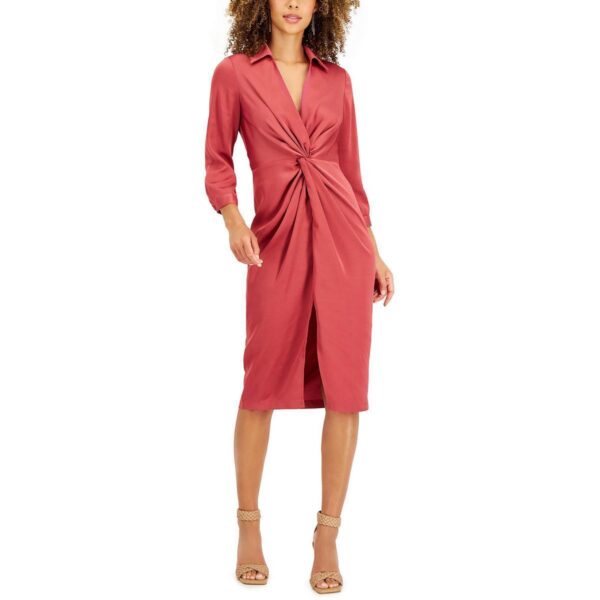 Taylor Womens Twist Front Knee-Length Wear to Work Dress Petites BHFO 2869