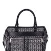 Time and Tru Women's Beckett Satchel Handbag, Black & Beige Jacquard