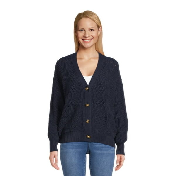 Time and Tru Women's Boyfriend Cardigan